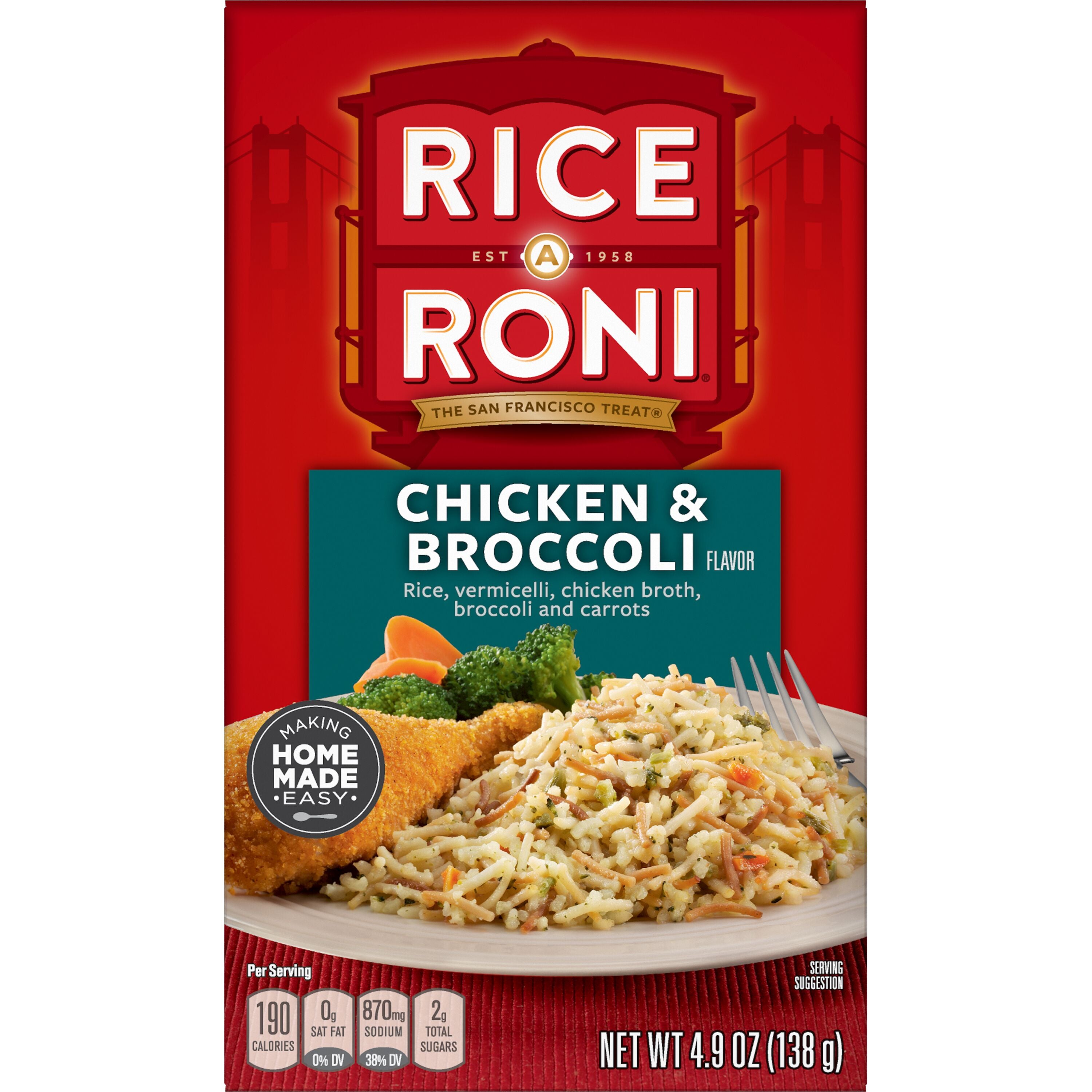 Quaker Pasta Roni Chicken Broccoli 12ct 4.9oz