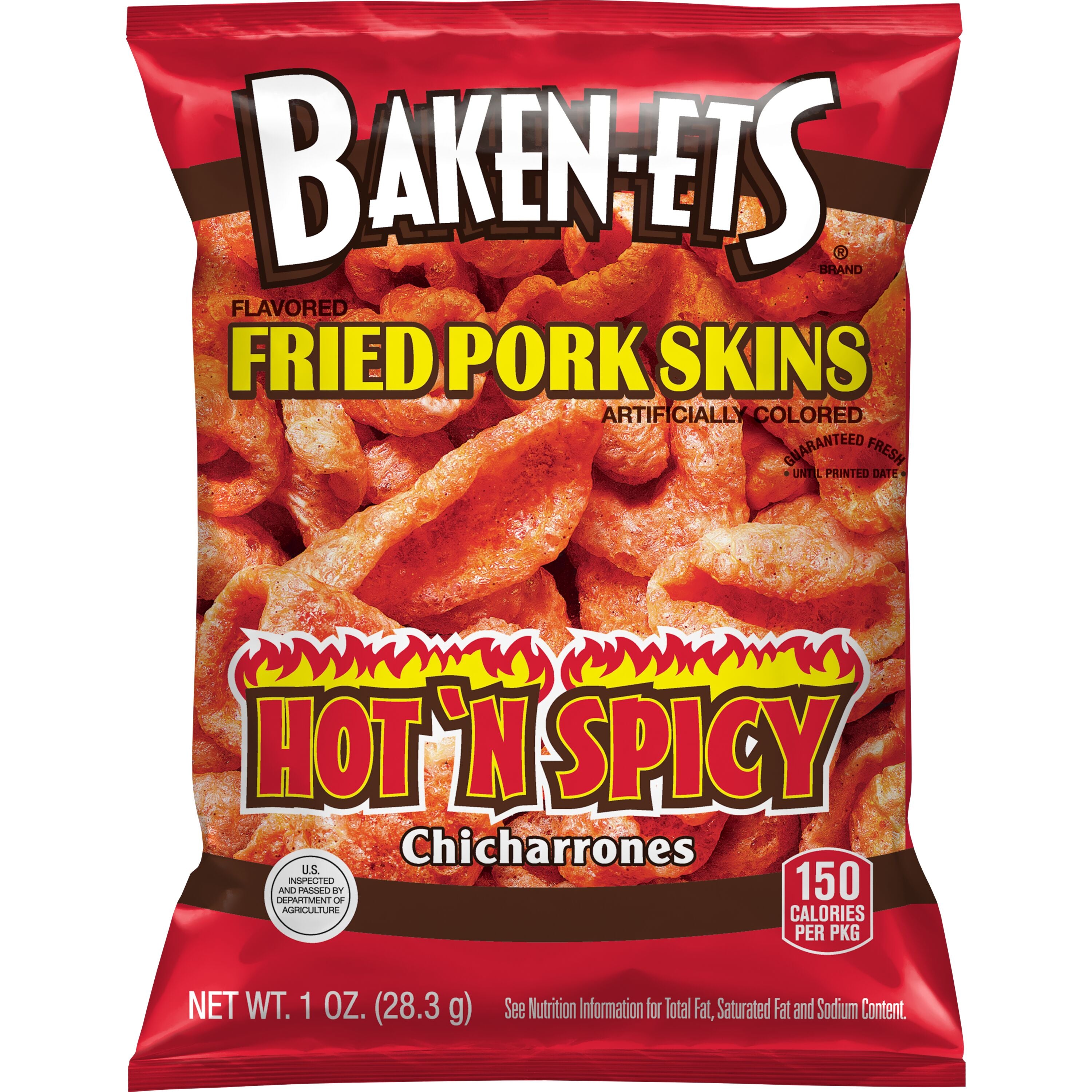 Frito XVL Baken-Ets Pork Rinds Hot and Spicy 1oz  1/64ct