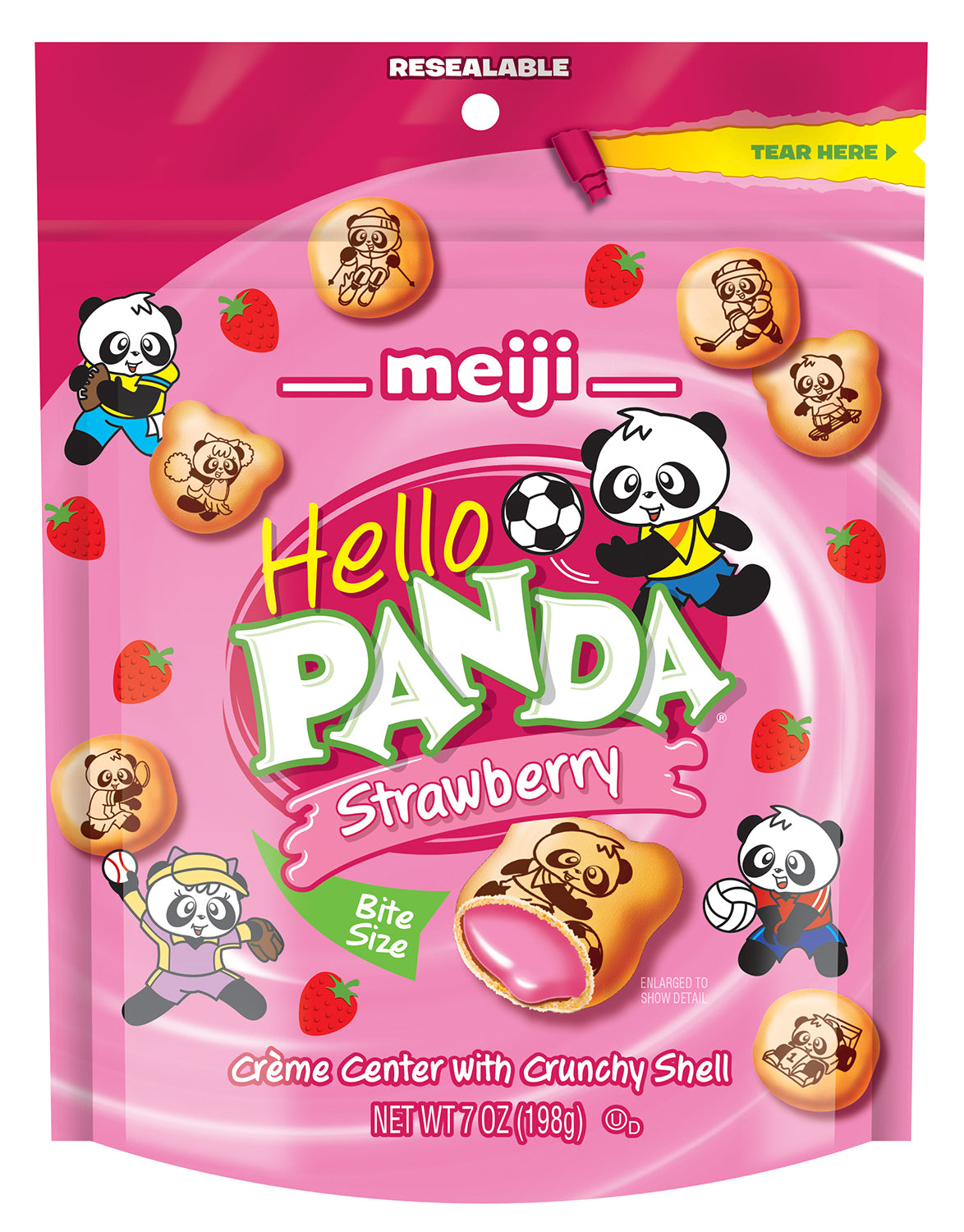 Meiji Hello Panda Pouch Strawberry 6ct 7oz
