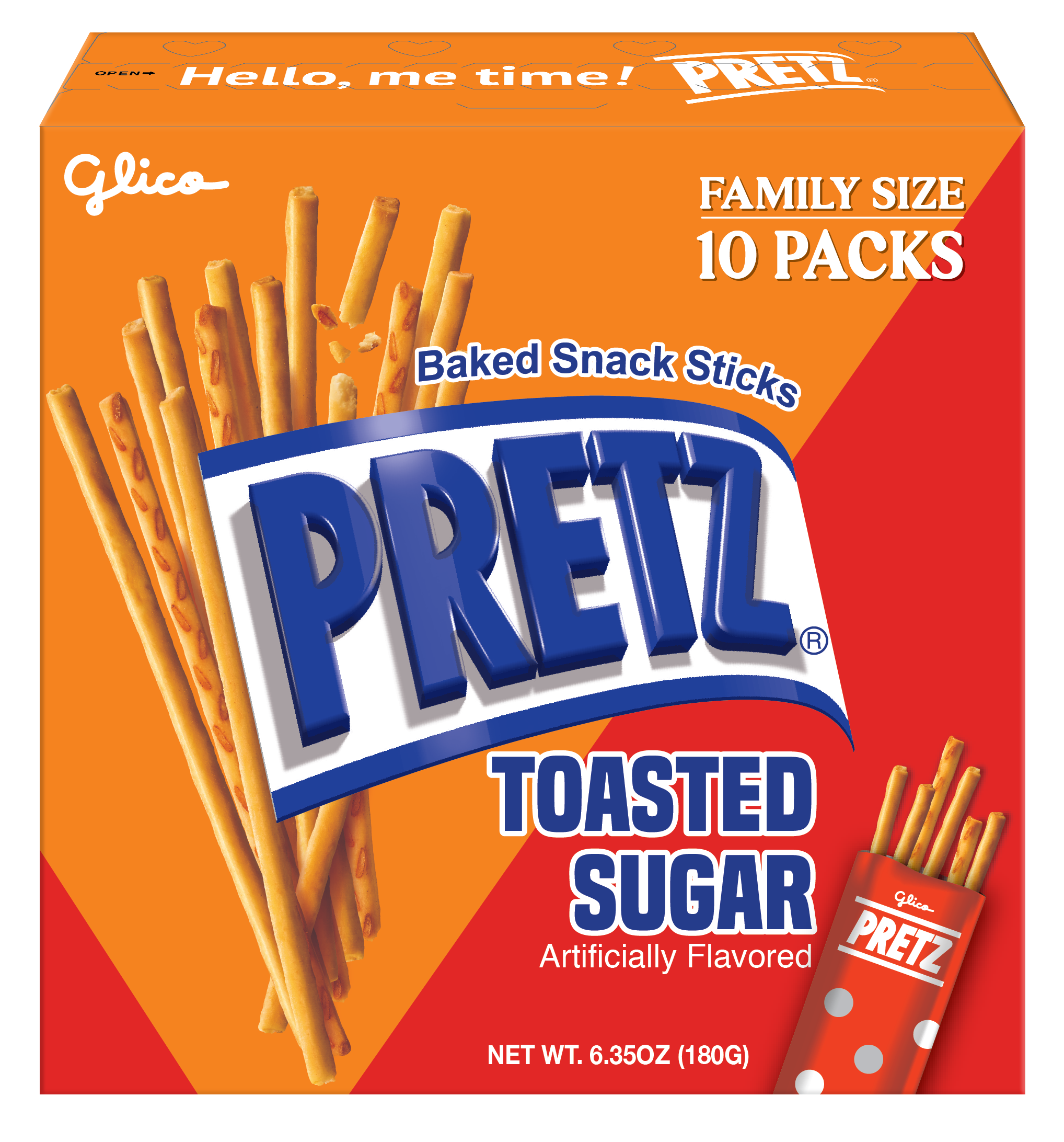 Glico Pretz Party Pack Toasted Sugar 6.35oz 8/5ct