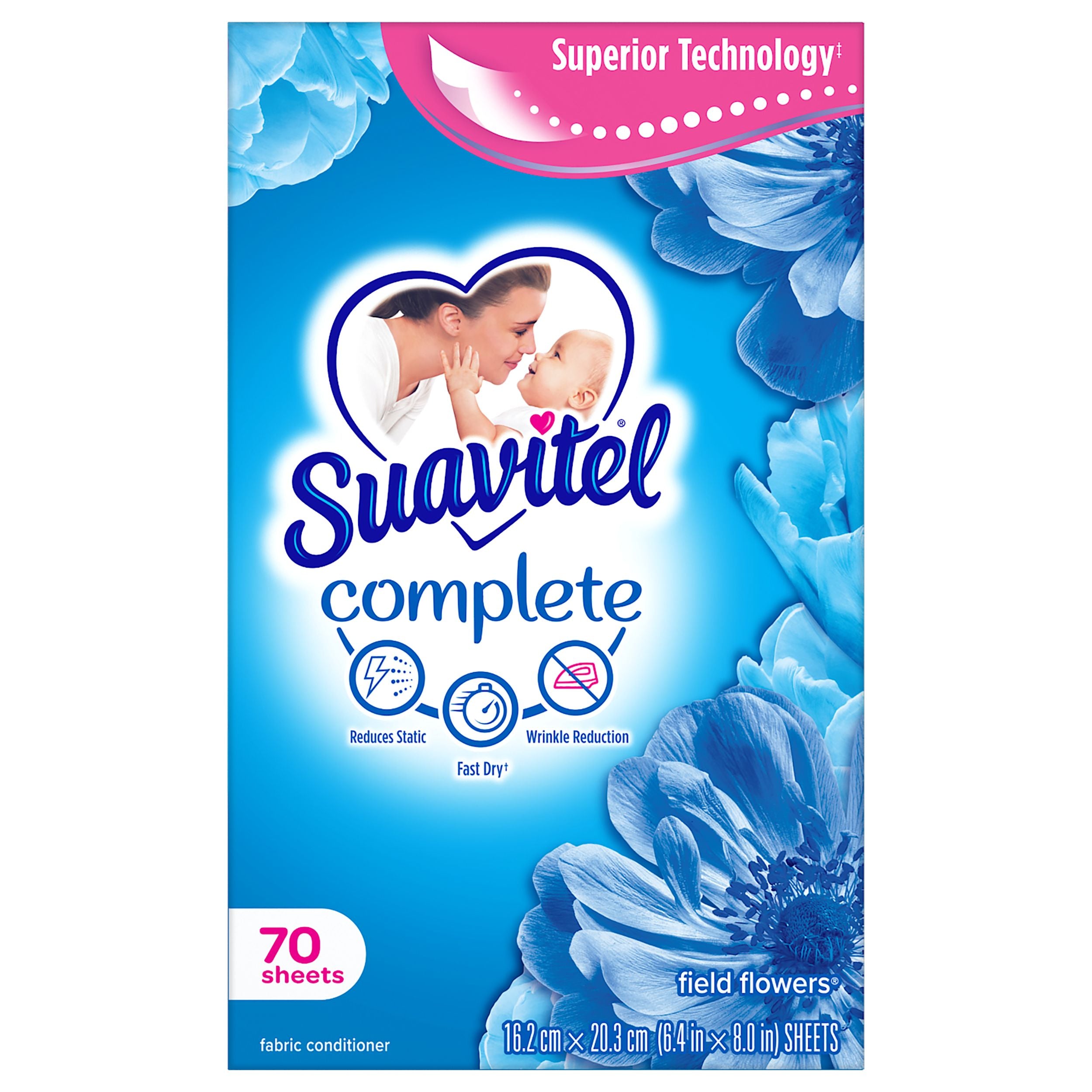 Colgate-Palmolive Suavitel Dryer Sheets Field Flowers 6/70ct