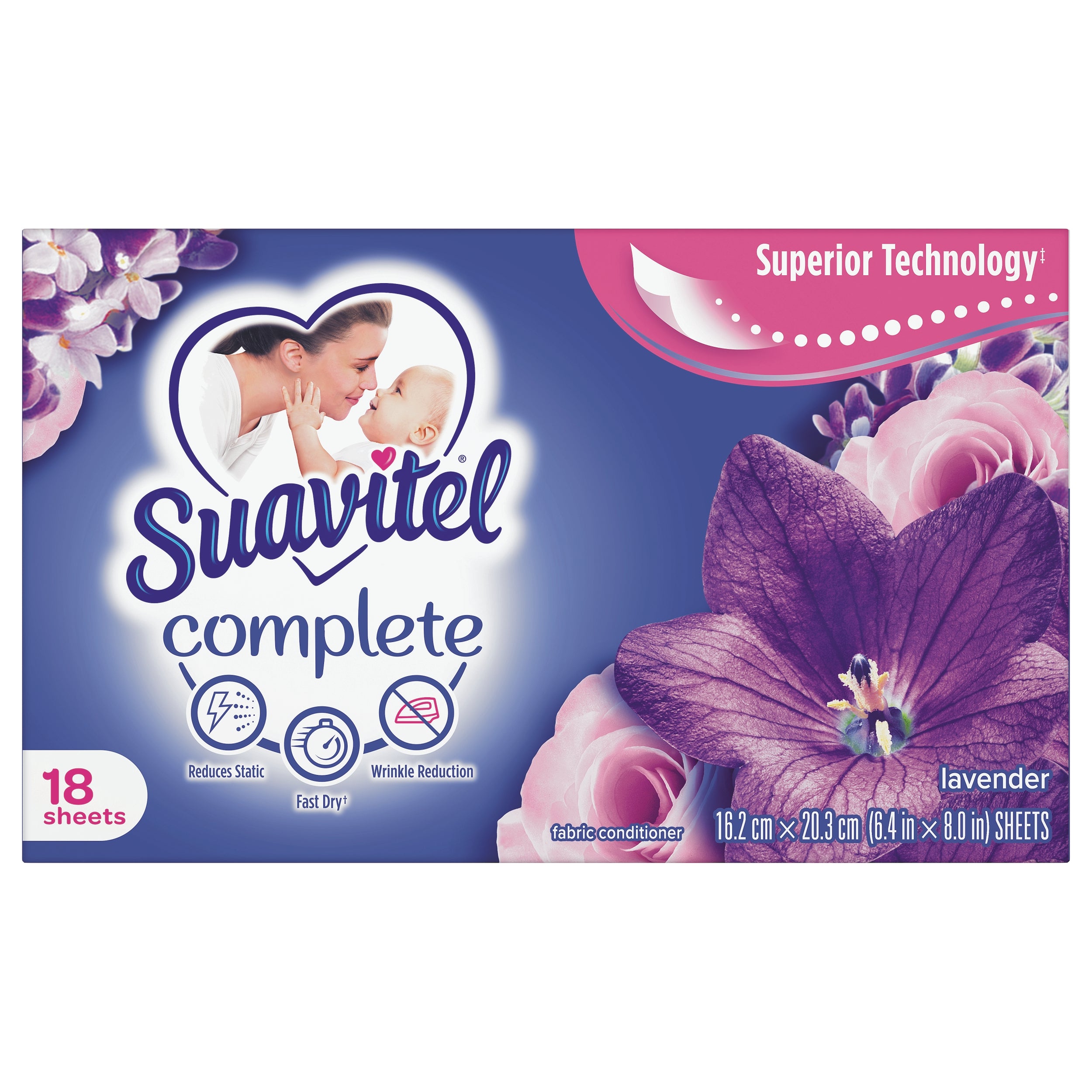 Suavitel Dryer Sheets Lavender  15/18ct