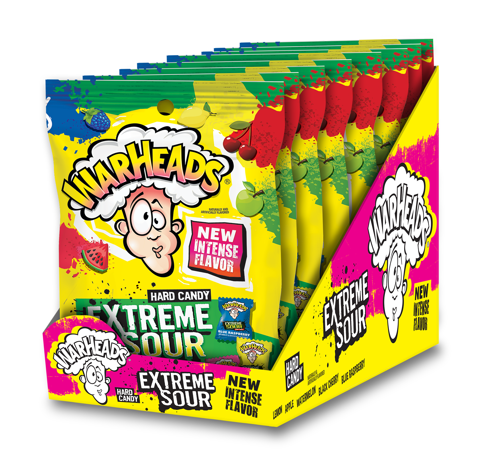 WARHEADS Extreme Sour Hard Candy 3.25oz Peg Bag 8ct  DRC