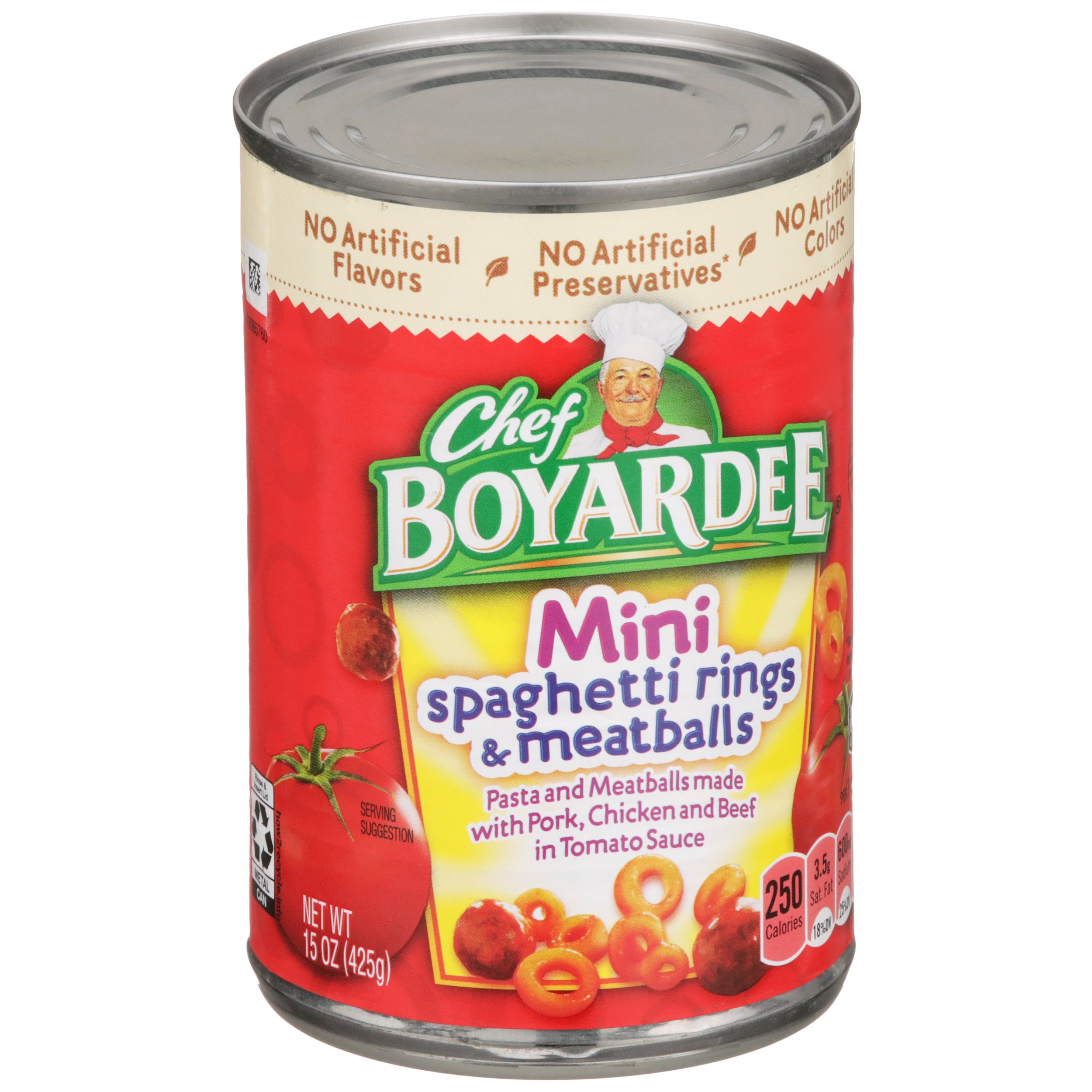 Chef Boy 14-15 Oz Cans Mini Bites Spag Rng/Mtbl 15oz 1/24ct