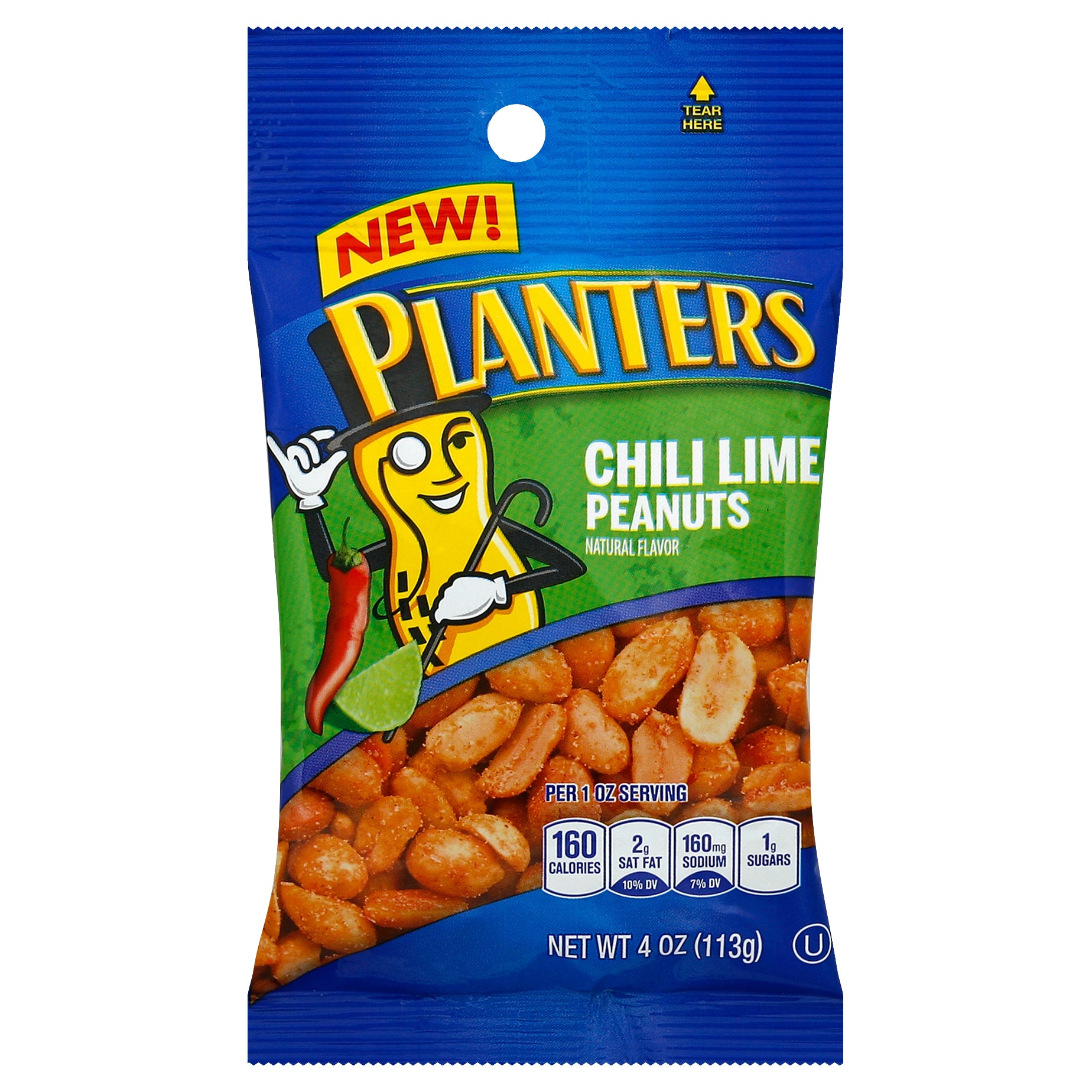 Planters Peanuts Chili Lime 12ct 4oz