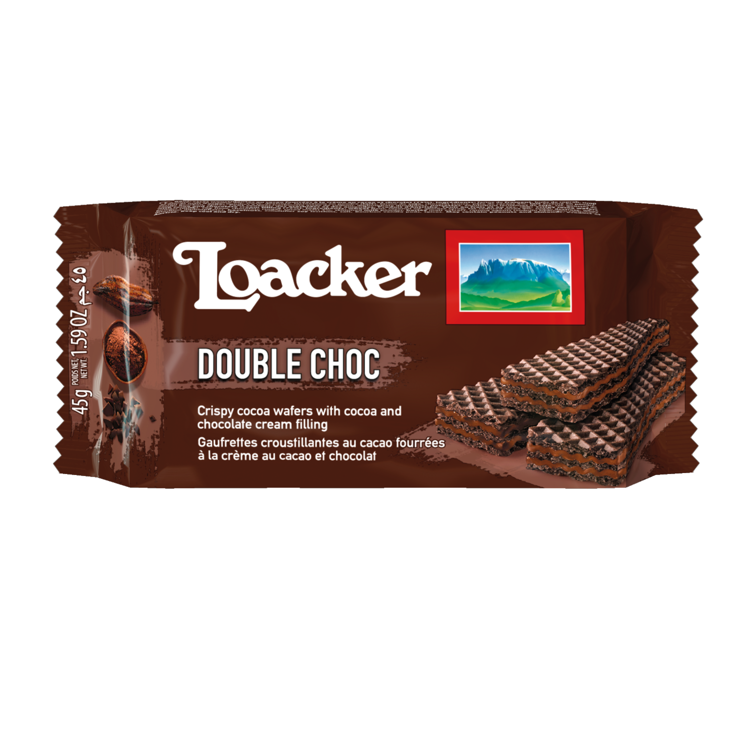 Loacker Double Chocolate Wafers 45g(1.59oz) 12/12ct