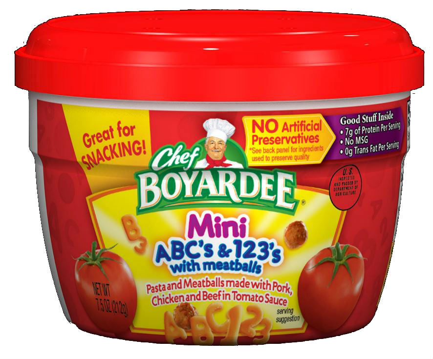 Chef Boyardee MW Bites ABC 123/Meatball  12/7.5oz