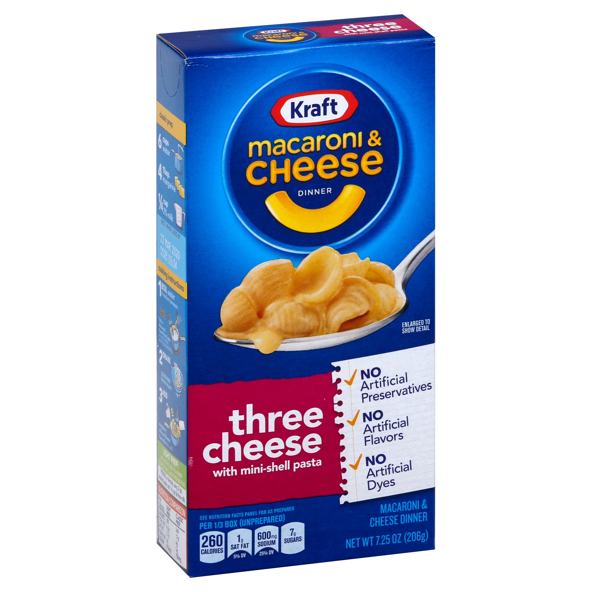 Kraft Grocery Mac & Cheese 3 Cheese Mini Shells 24ct 7.25oz