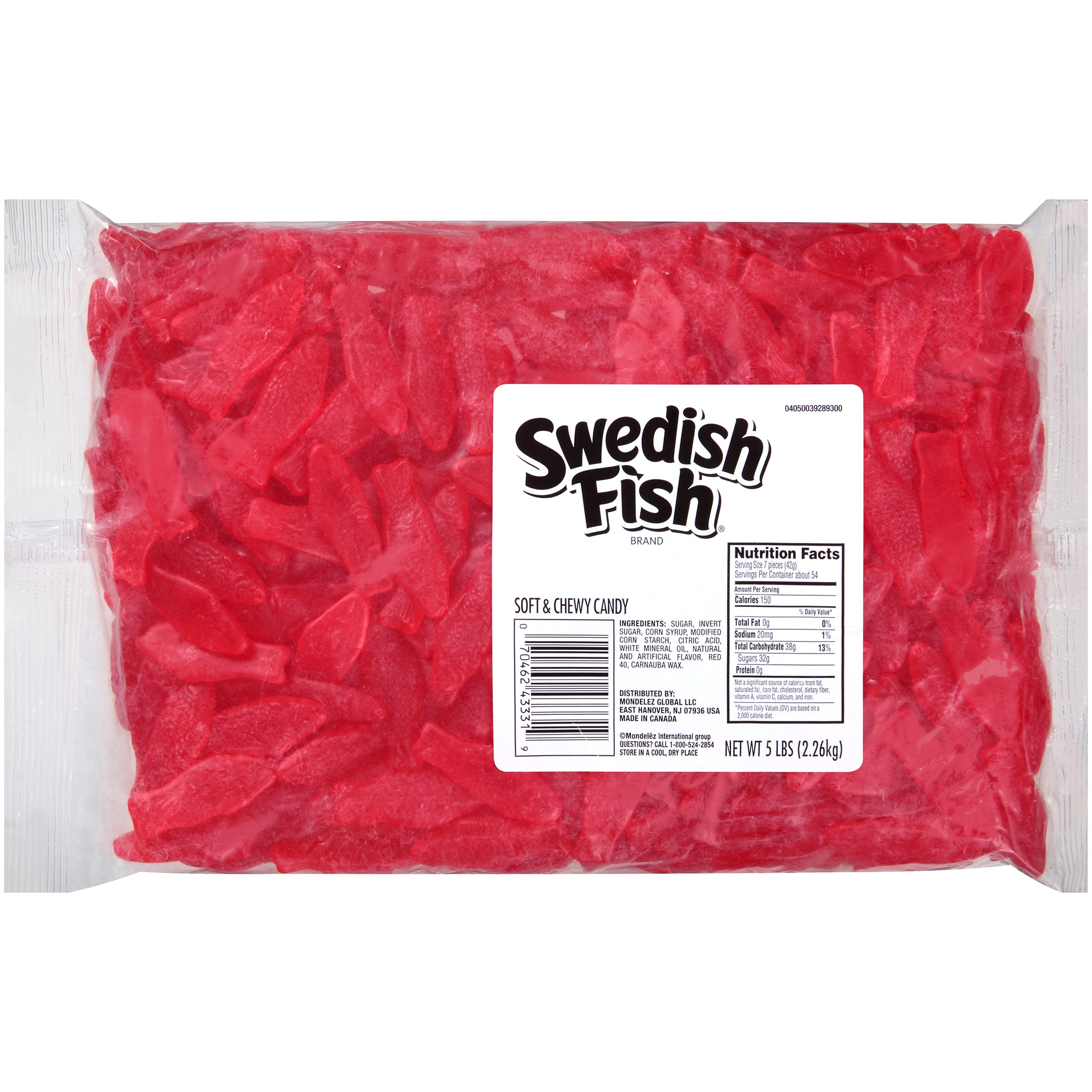 Mondelez Bulk 5 lb Bags Swedish Fish Red Large 6ct 5lb