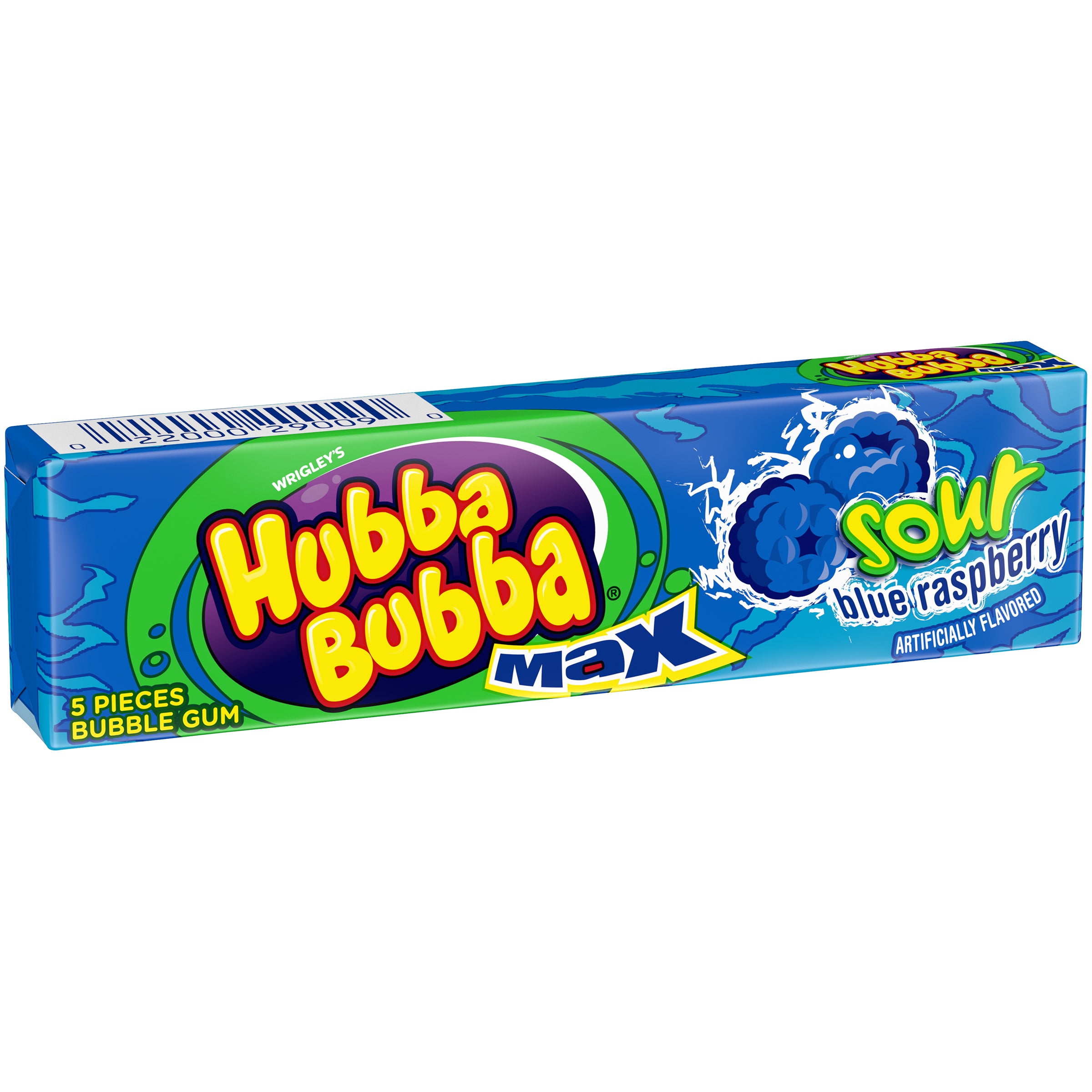 Hubba Bubba Max Gum  5 Pc Sour Blue Rasberry  8/18ct