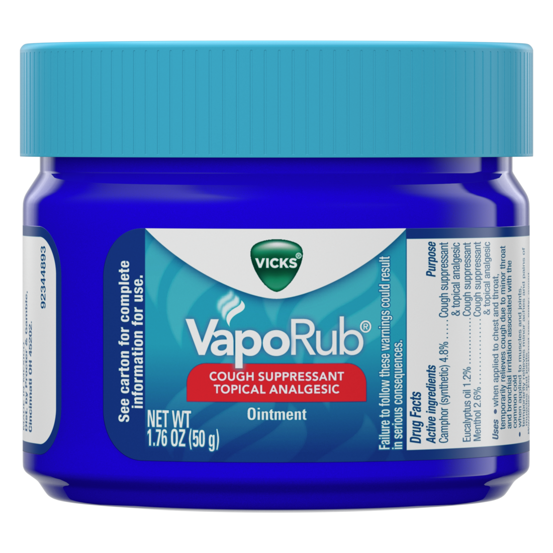 Vicks VAPORUB 50 G JAR 1.76 OZ ORG 3/12ct