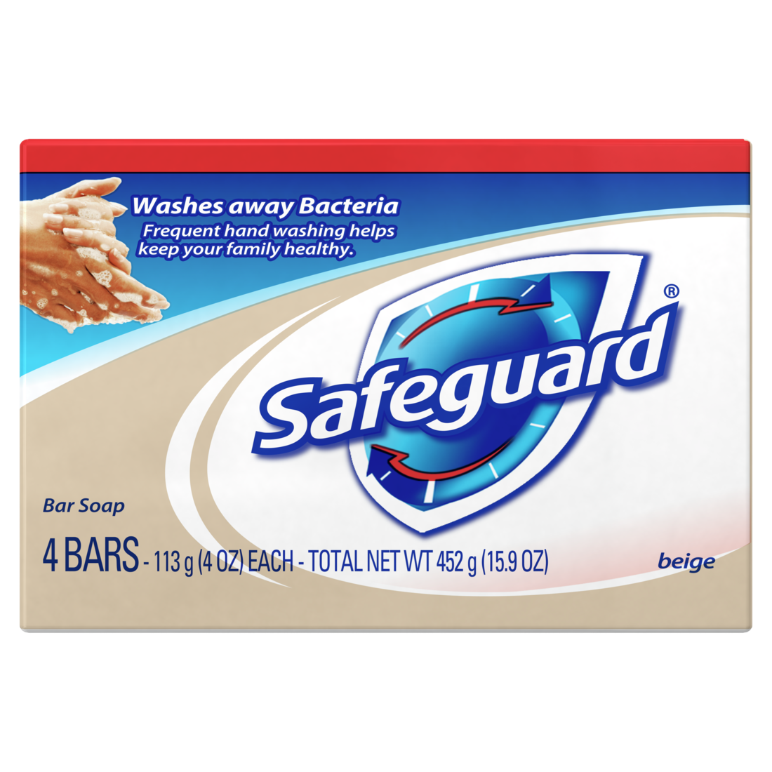 Safeguard Deodorant Bar Soap, Beige  16 oz( 4-4oz) 1/12ct