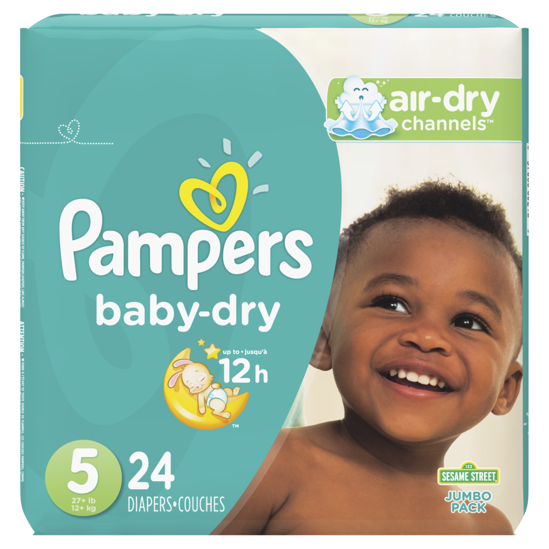 Pampers Baby-Dry Diapers Size 5 Jumbo Pack 4/24 Ct