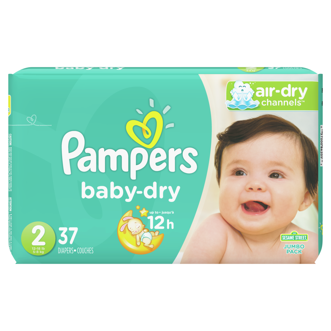 Pampers Baby-Dry Diapers Size 2 Jumbo Pack 4/37 Ct