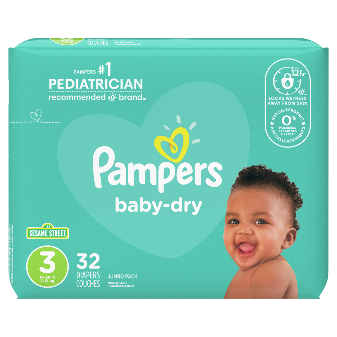 Pampers Baby-Dry Diapers Size 3 Jumbo Pack 4/32 Ct