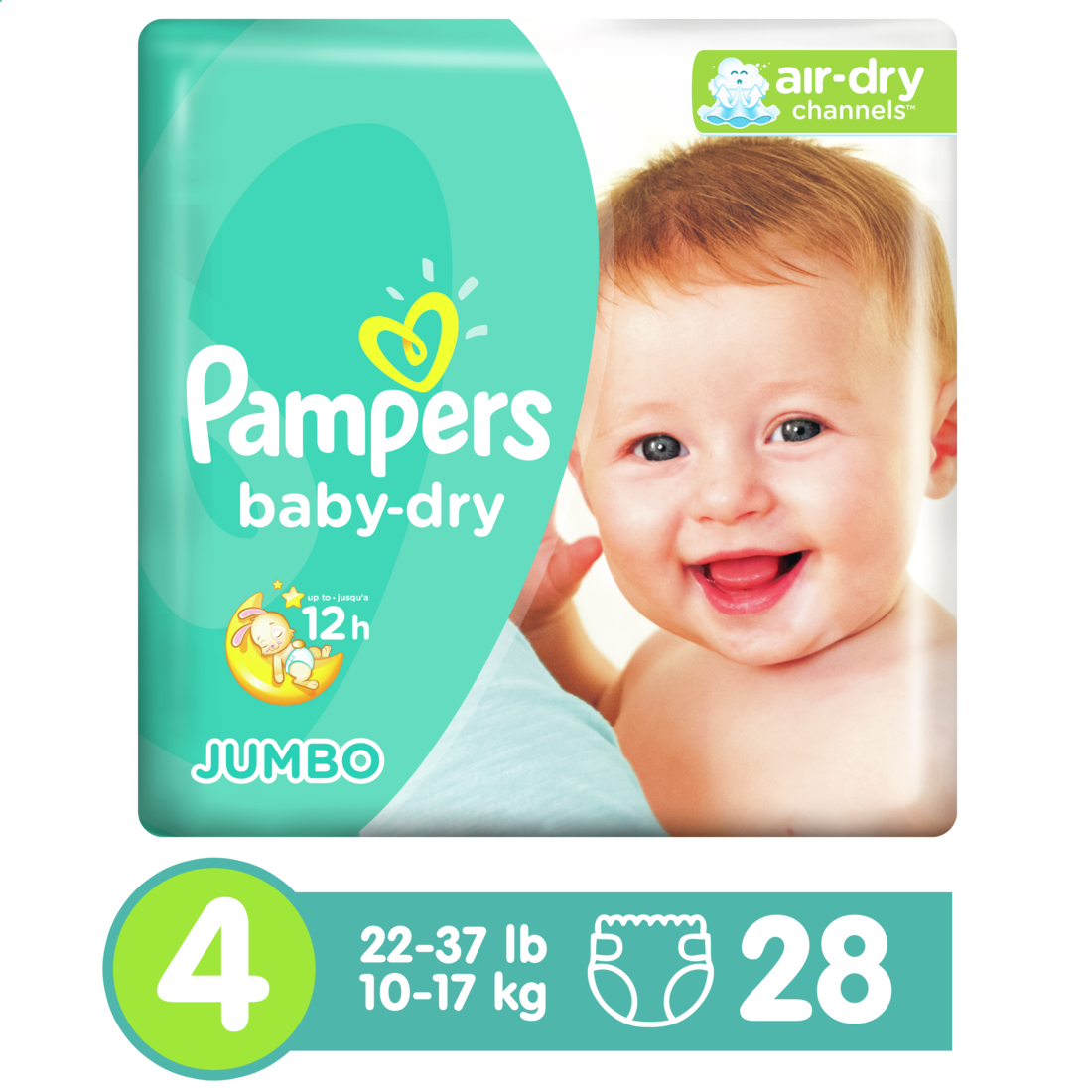 Pampers Baby-Dry Diapers Size 4 Jumbo Pack 4/28 Ct