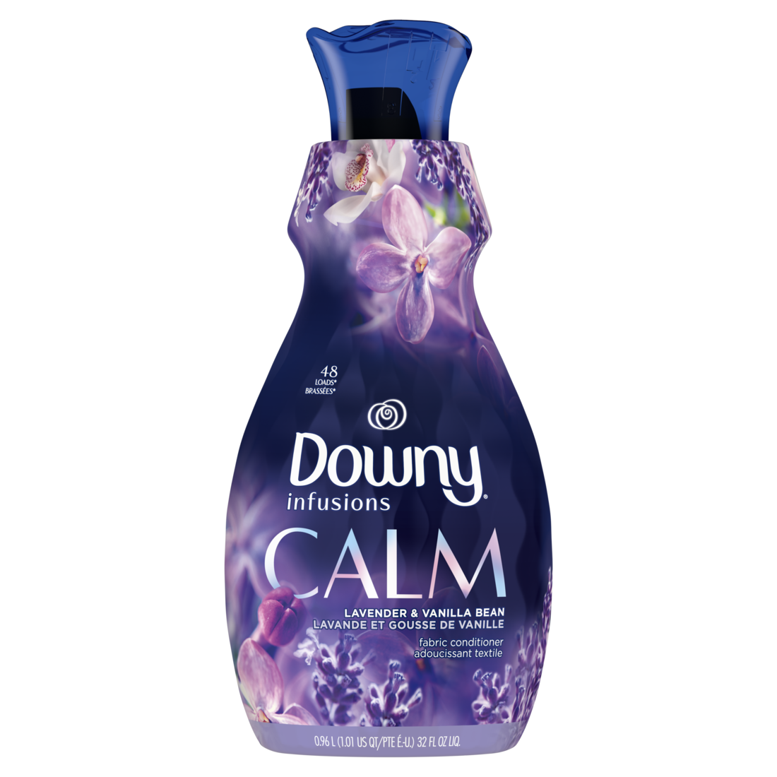 Downy Infusions Liquid Fabric Softener, Calm, Lavender & Vanilla Bean, 32 fl oz