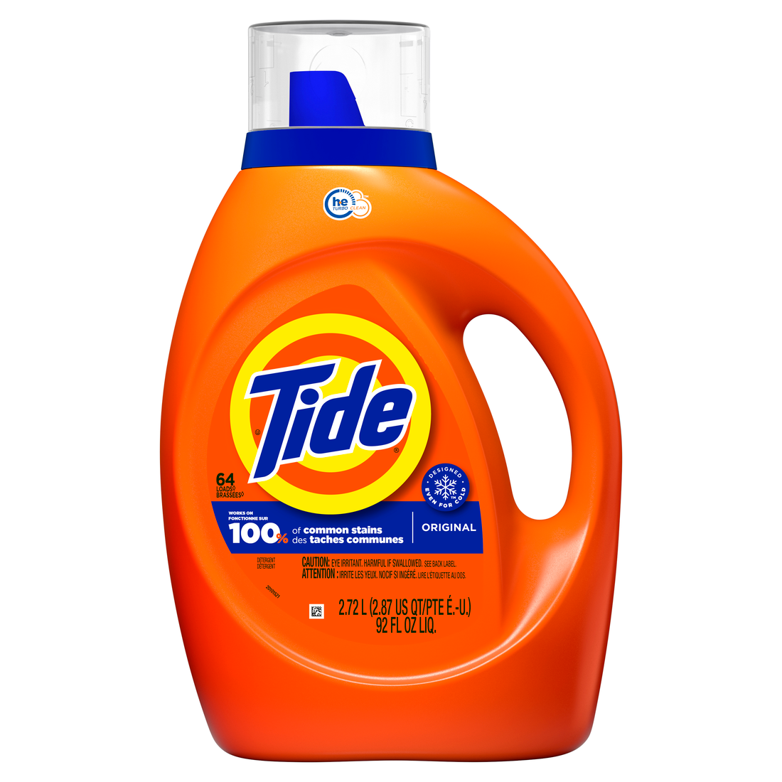 Tide Laundry Detergent Liquid 2X Low Suds Orig 92oz 64LD 1/4ct