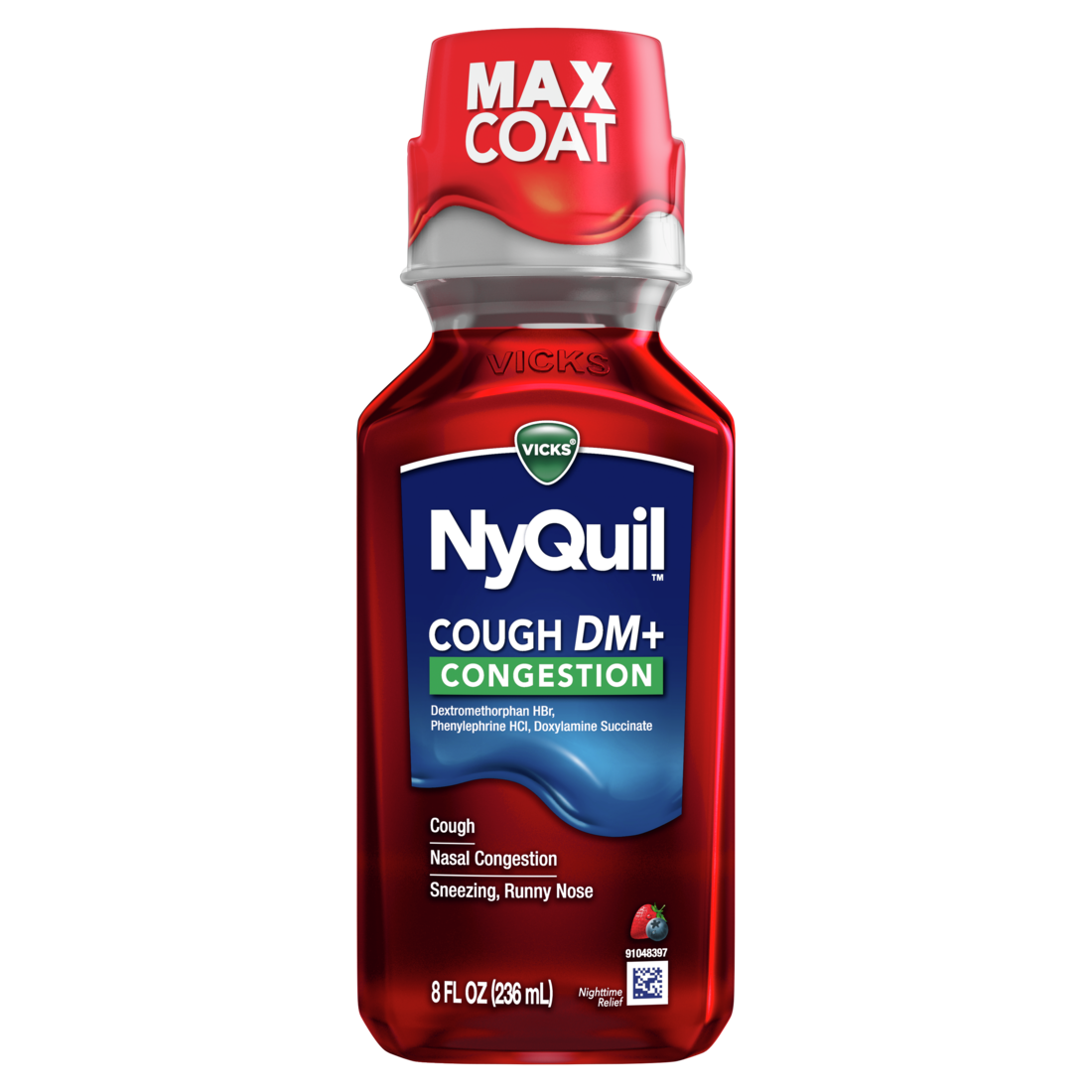 Vicks Nyquil Cough DM+Congestion Berry 8oz