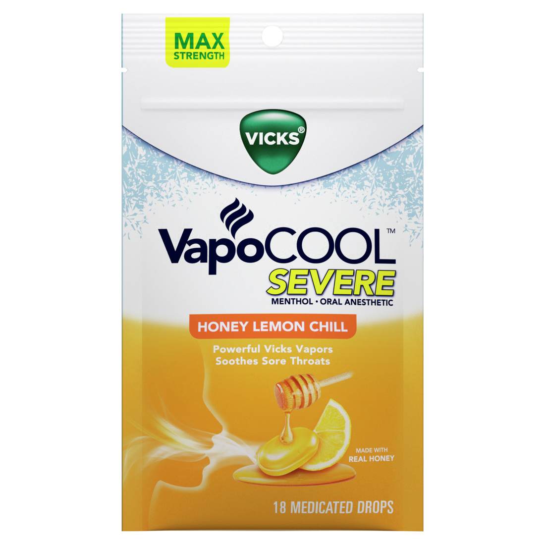 Vicks VapoCoolDropsSVR 18ct Honey Lemon 1/12ct