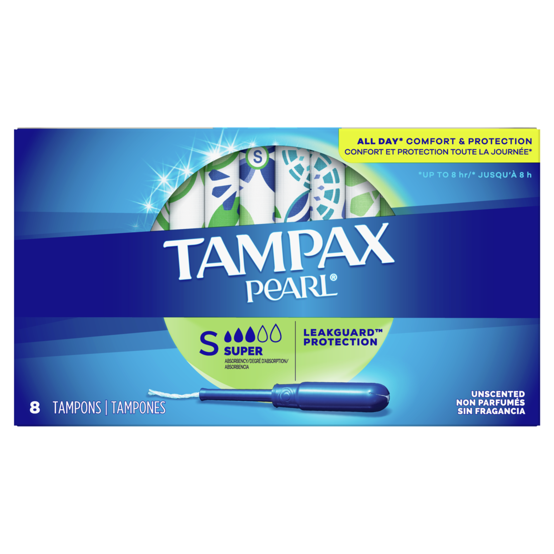 TAMPAX PEARL UNSCENTED SUPER 48/8's