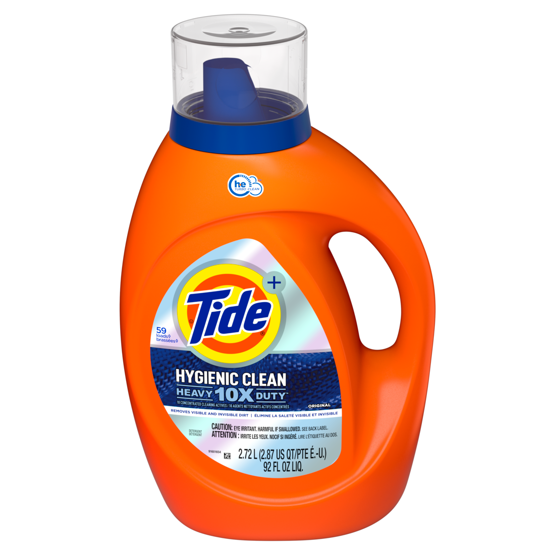 Tide Laundry Detergent Liquid 2X High Suds Original HD Hygienic Clean 92oz