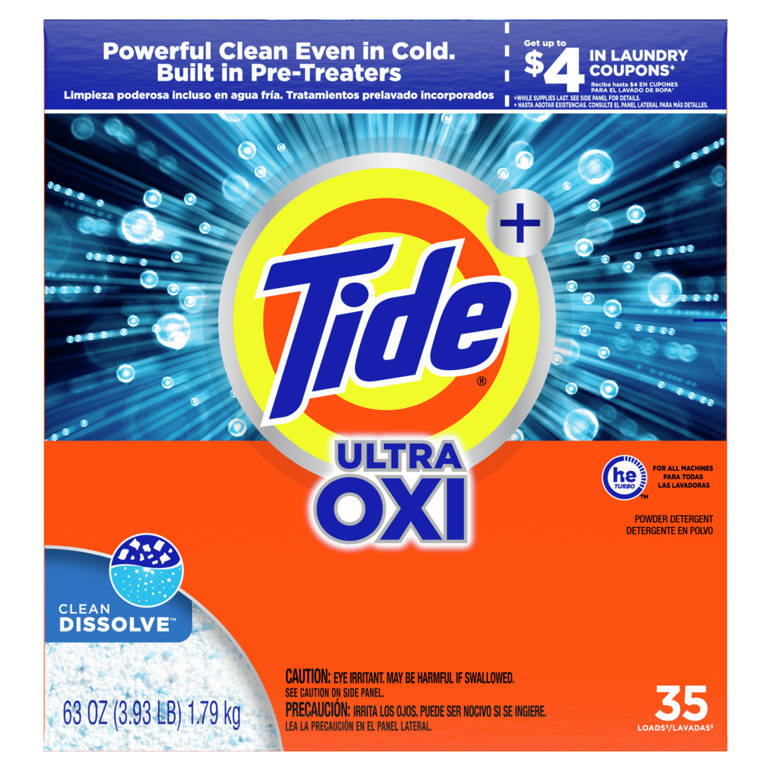 Tide Plus Ultra Oxi Powder Laundry Detergent, 35 loads, 63 oz