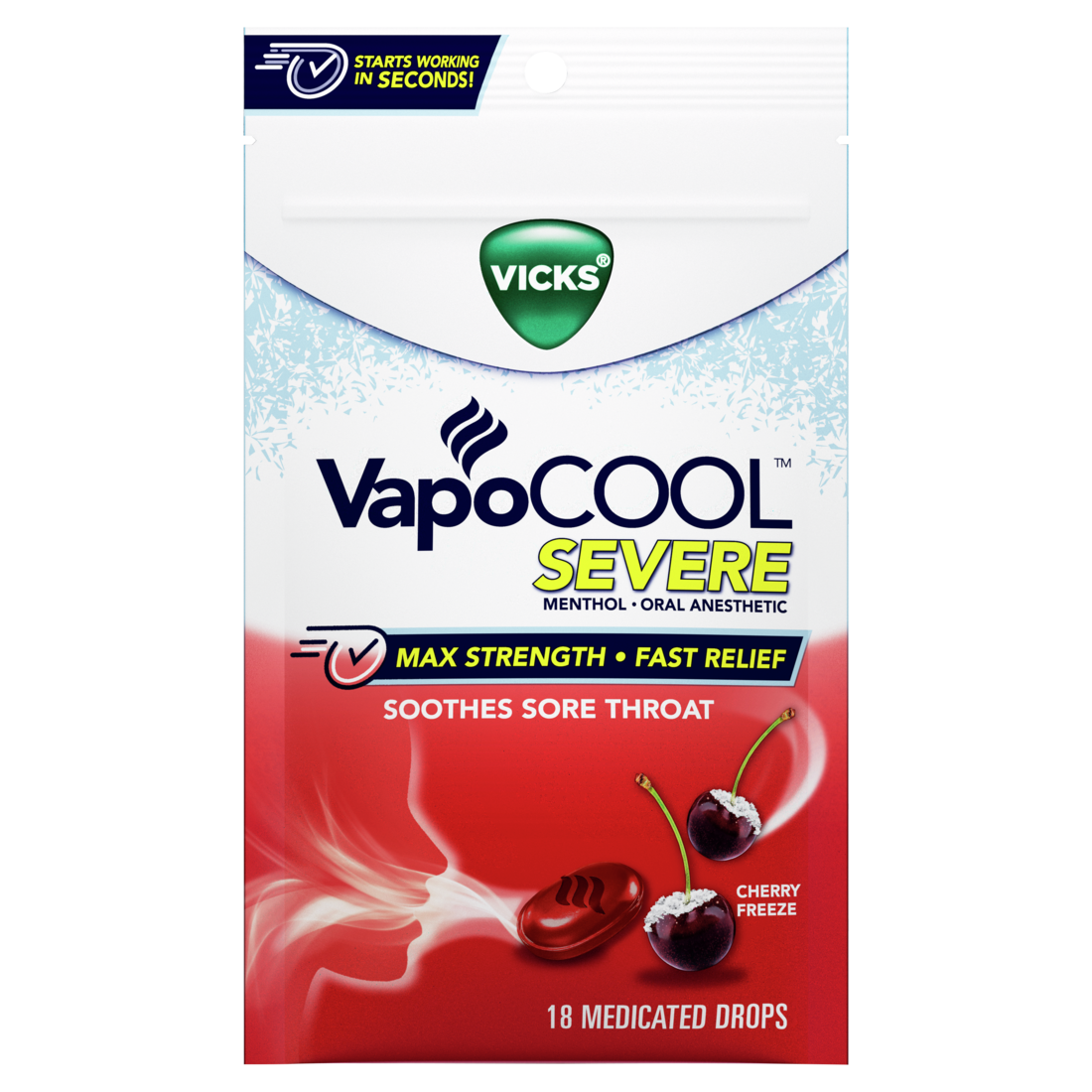 Vicks VapoCool Drops Cherry 18ct  1/12ct