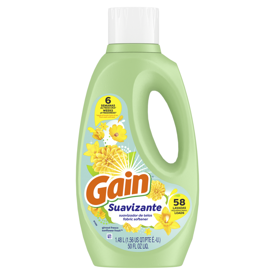 Gain Suavizante Liq Fabric Conditioner,58Lloads,50 fl oz, Sunflower Fresh 1/4ct