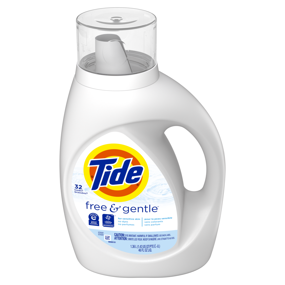 Tide Free & Gentle Liquid Laundry Detergent, 32 Loads 46 fl oz