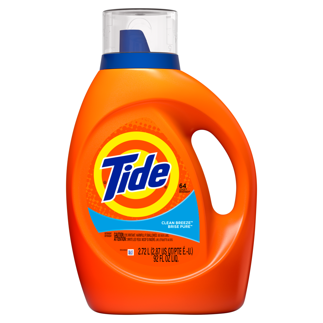 Tide Liquid Laundry Detergent, Clean Breeze, 64 loads, 92 fl oz