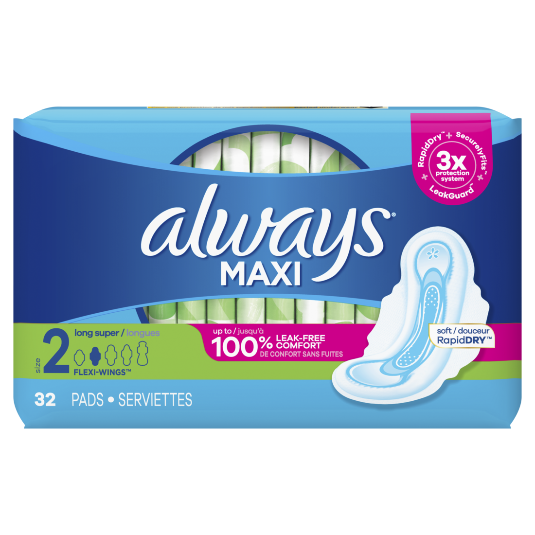 Always Maxi Size2 Long Super 32pads 1/6ct