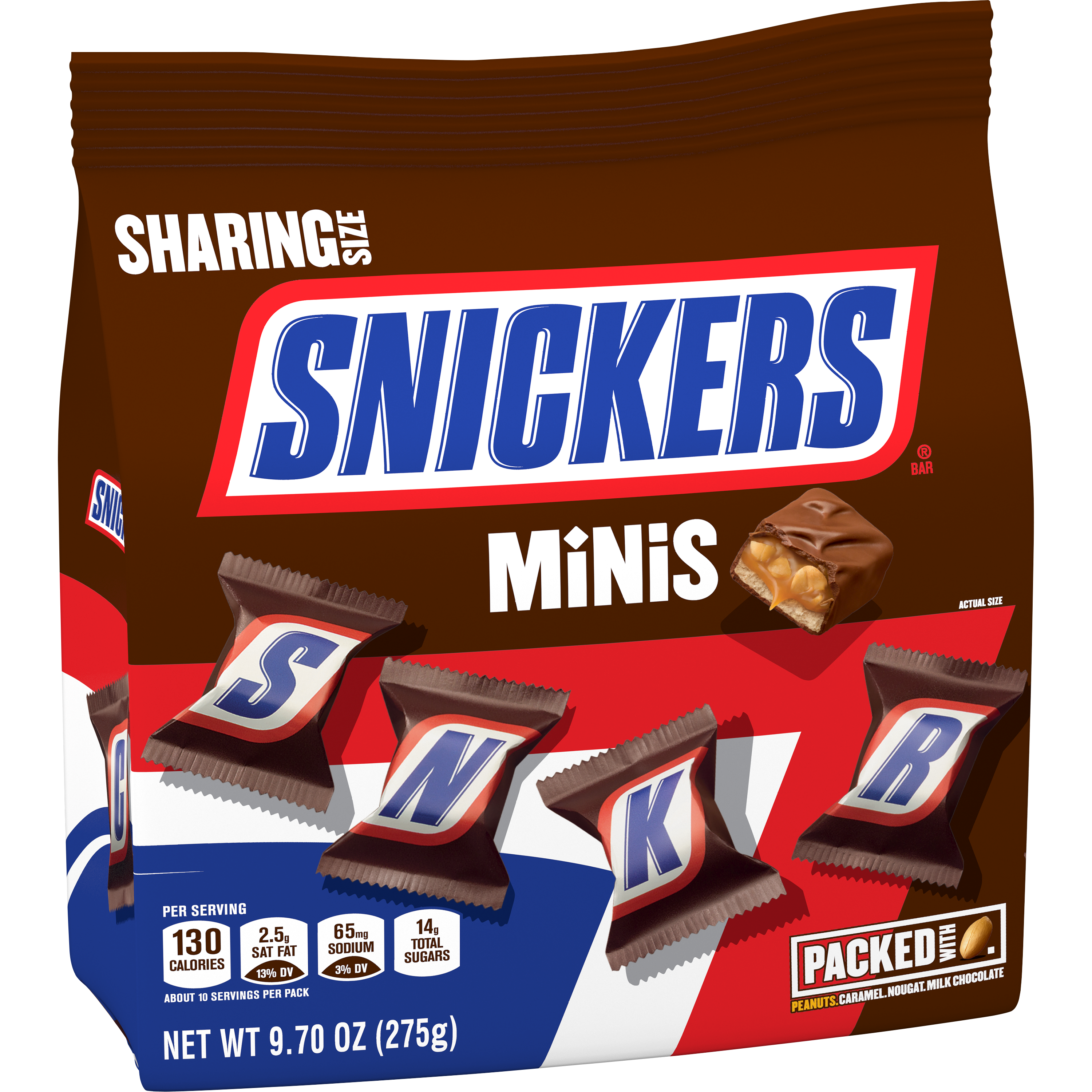 M&M Mars Stand Up Pouch Snickers Mini's Team Wrap 8ct 8.9oz