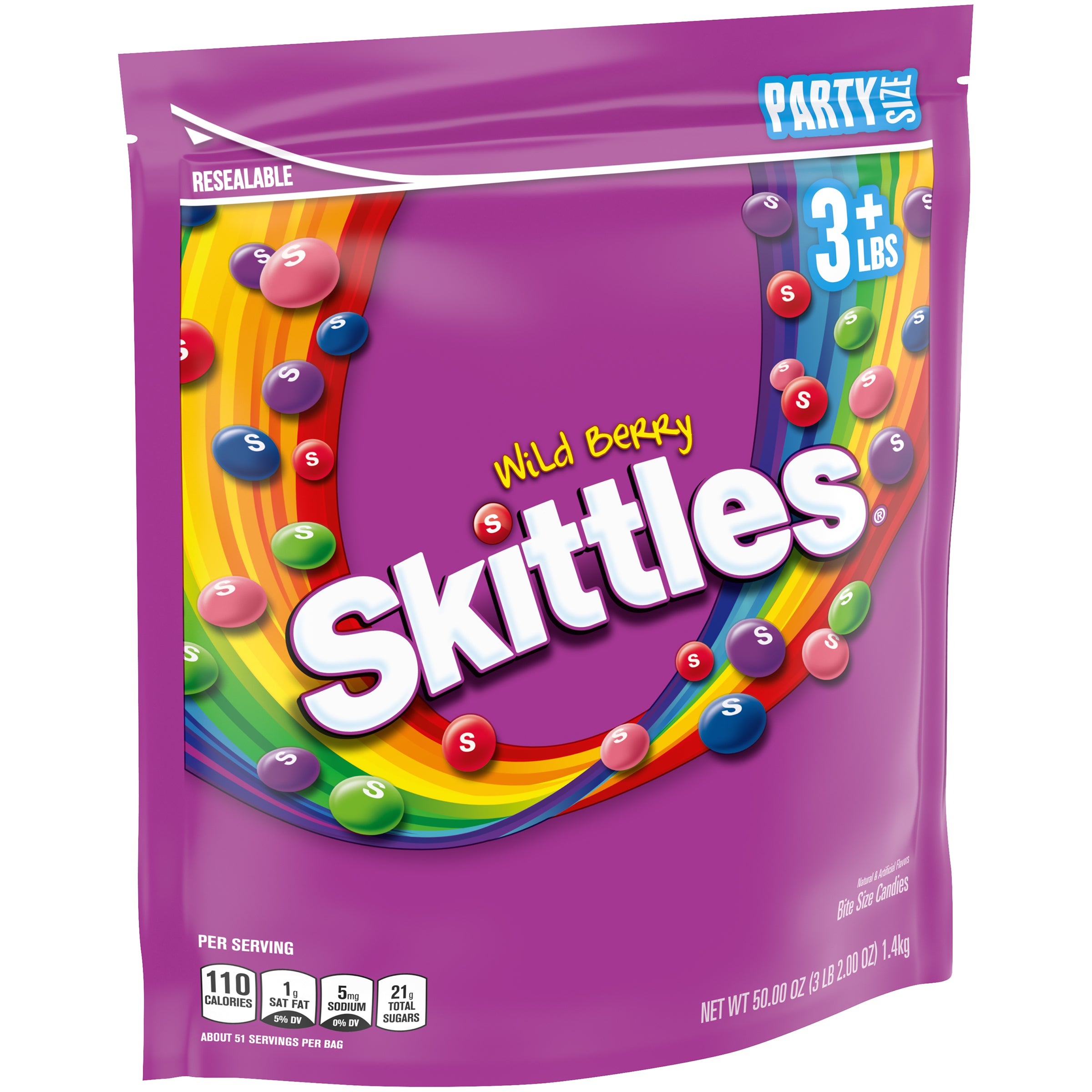 Wrigley's Skittles Wildberry  Party Size SUB 50oz 1/6ct