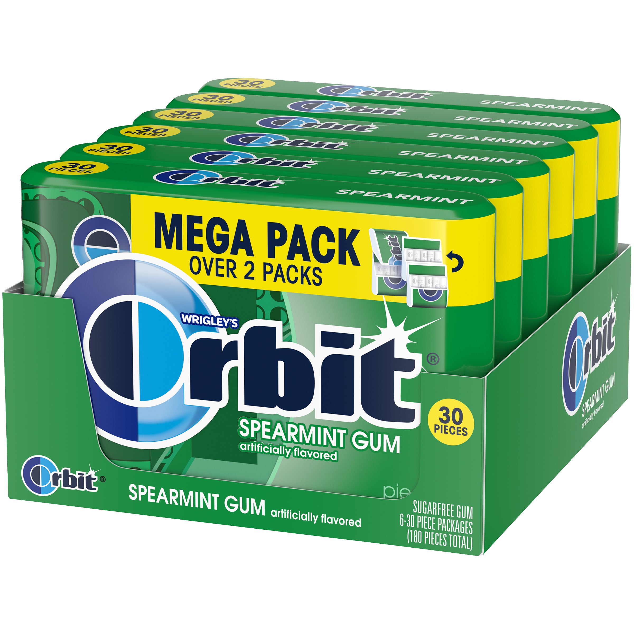 Wrigley's Mega Pack 30 Stick Orbit Spearmint 8/6ct