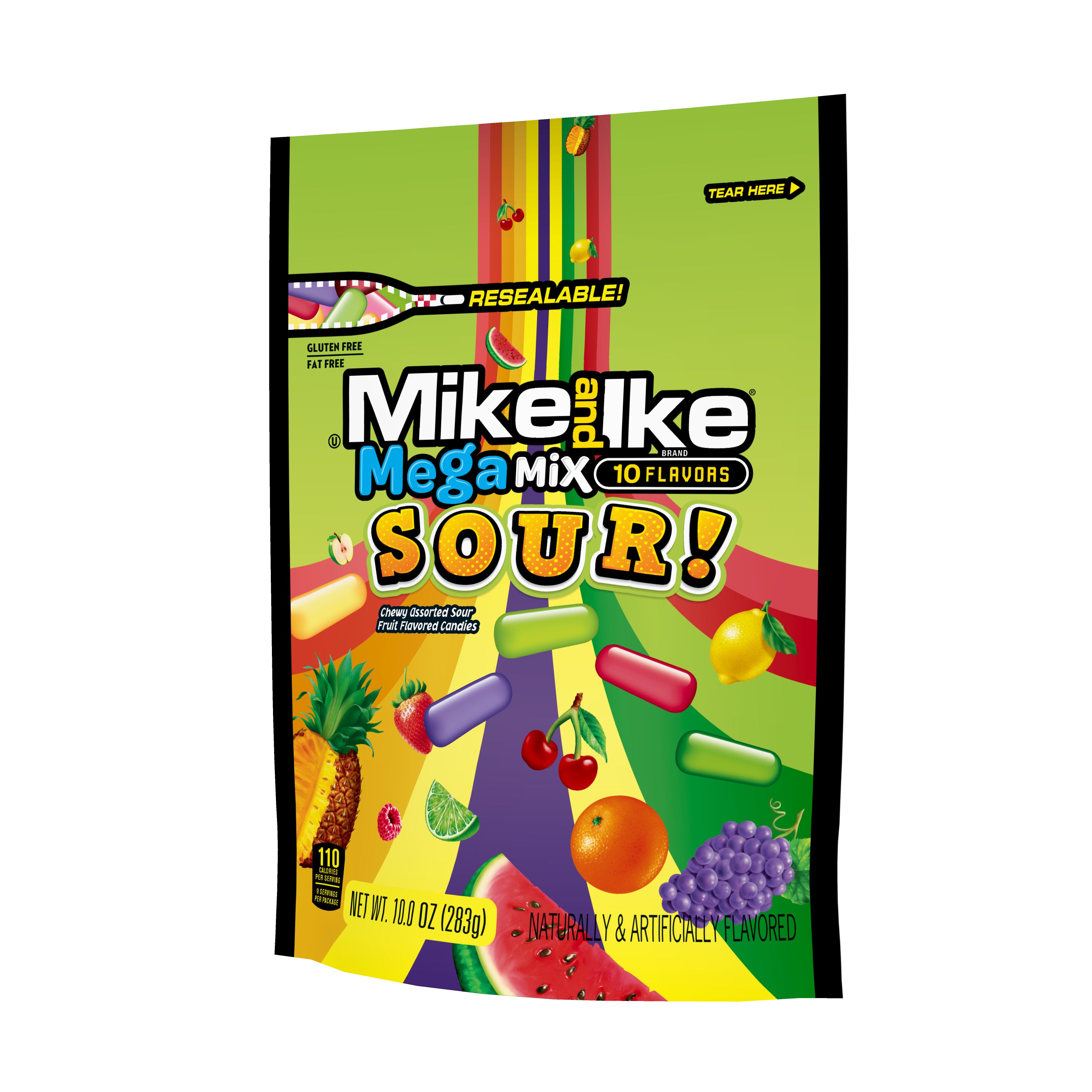 Mike & Ike Mega Mix Sour SUB 10oz 1/8ct