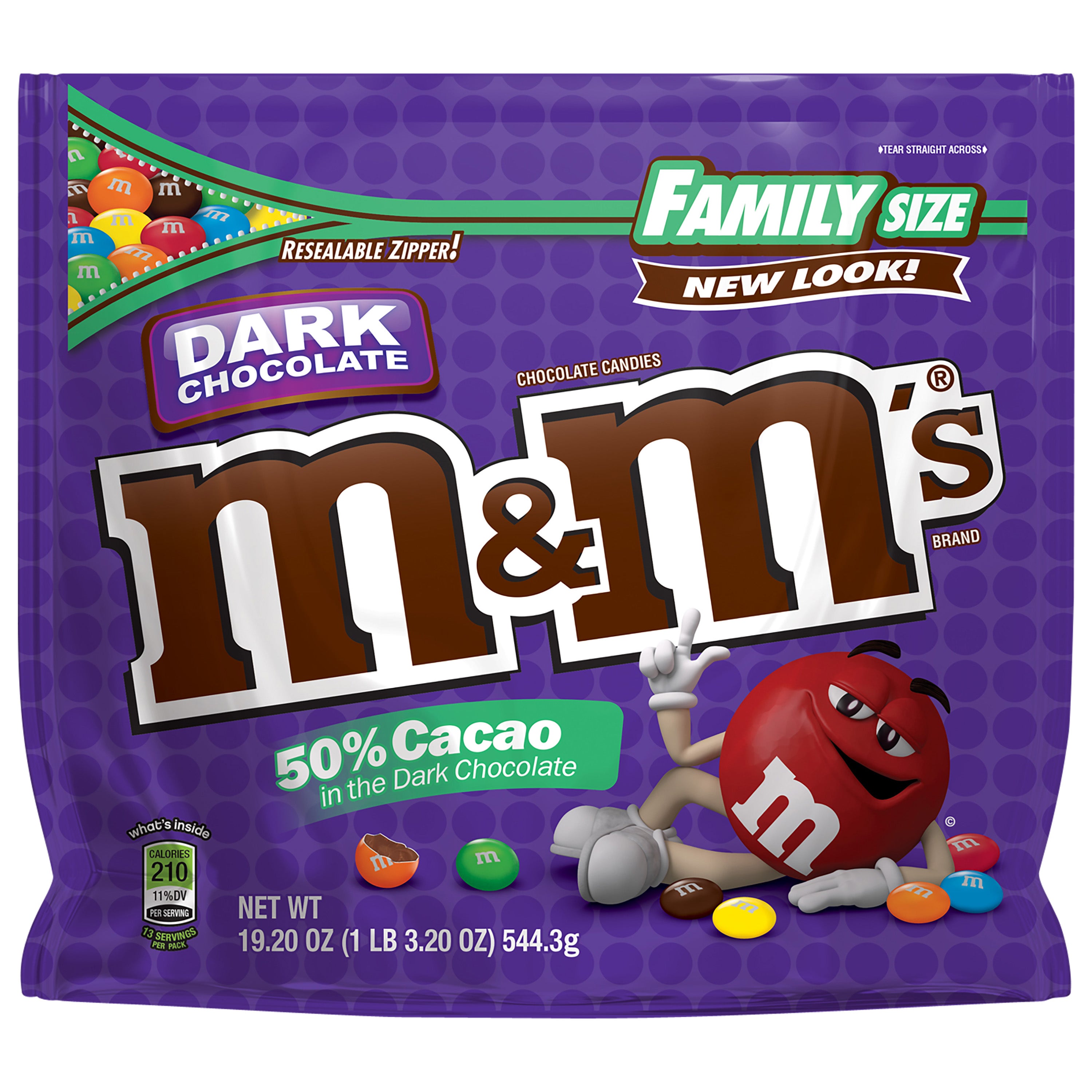 M&M Mars Packaged Goods M&M's Dark Chocolate Bag 8ct 18oz