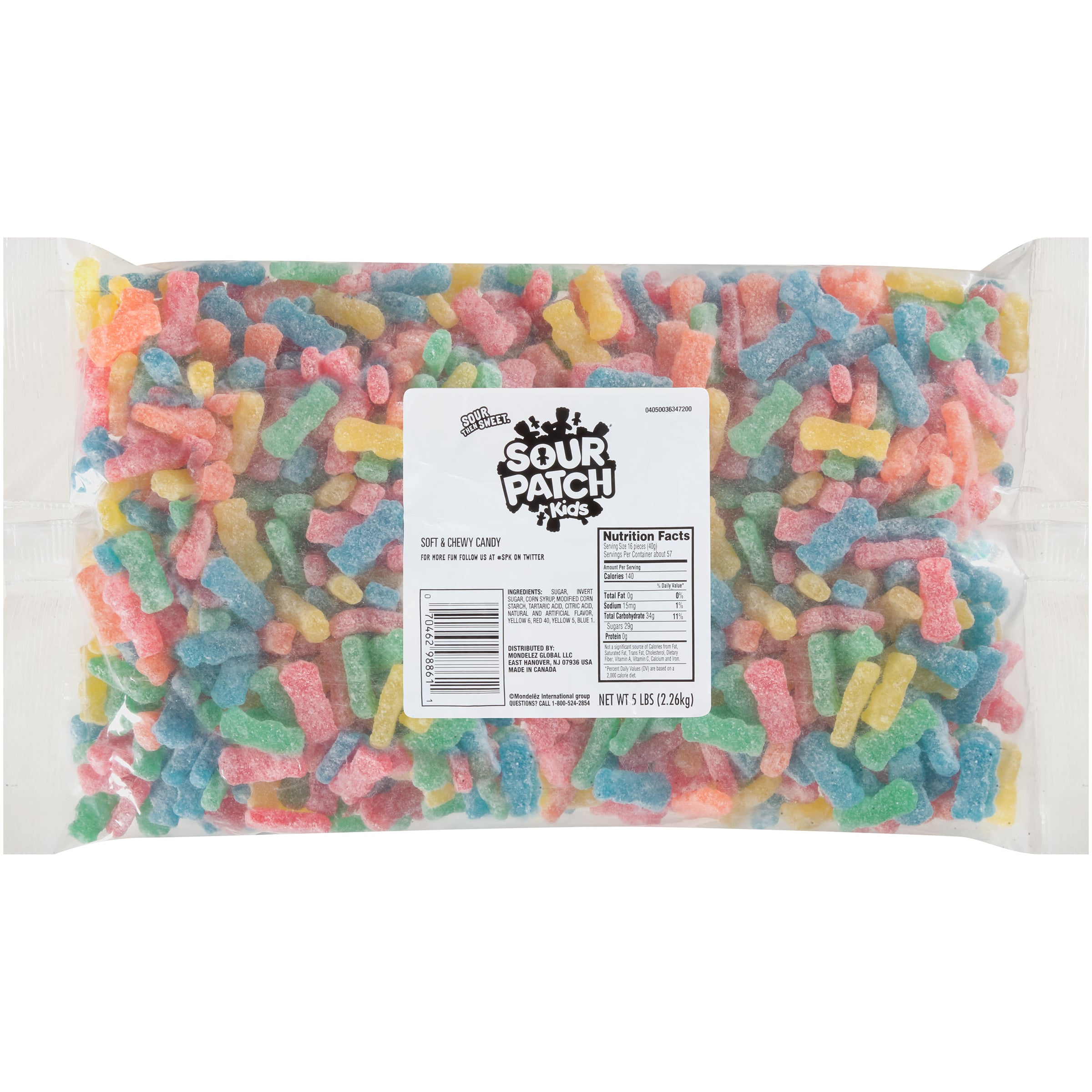 Mondelez Bulk 5 lb Bags Sour Patch Kids Assorted 6ct 5lb