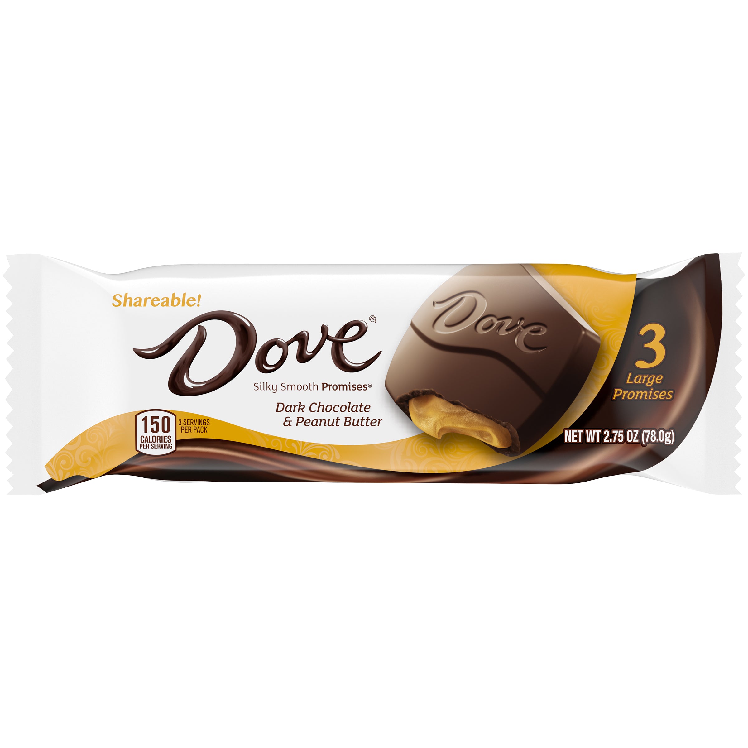 Dove Dk Chocolate & Peanut Butter Large Promises 2.75OZ  6/20CT