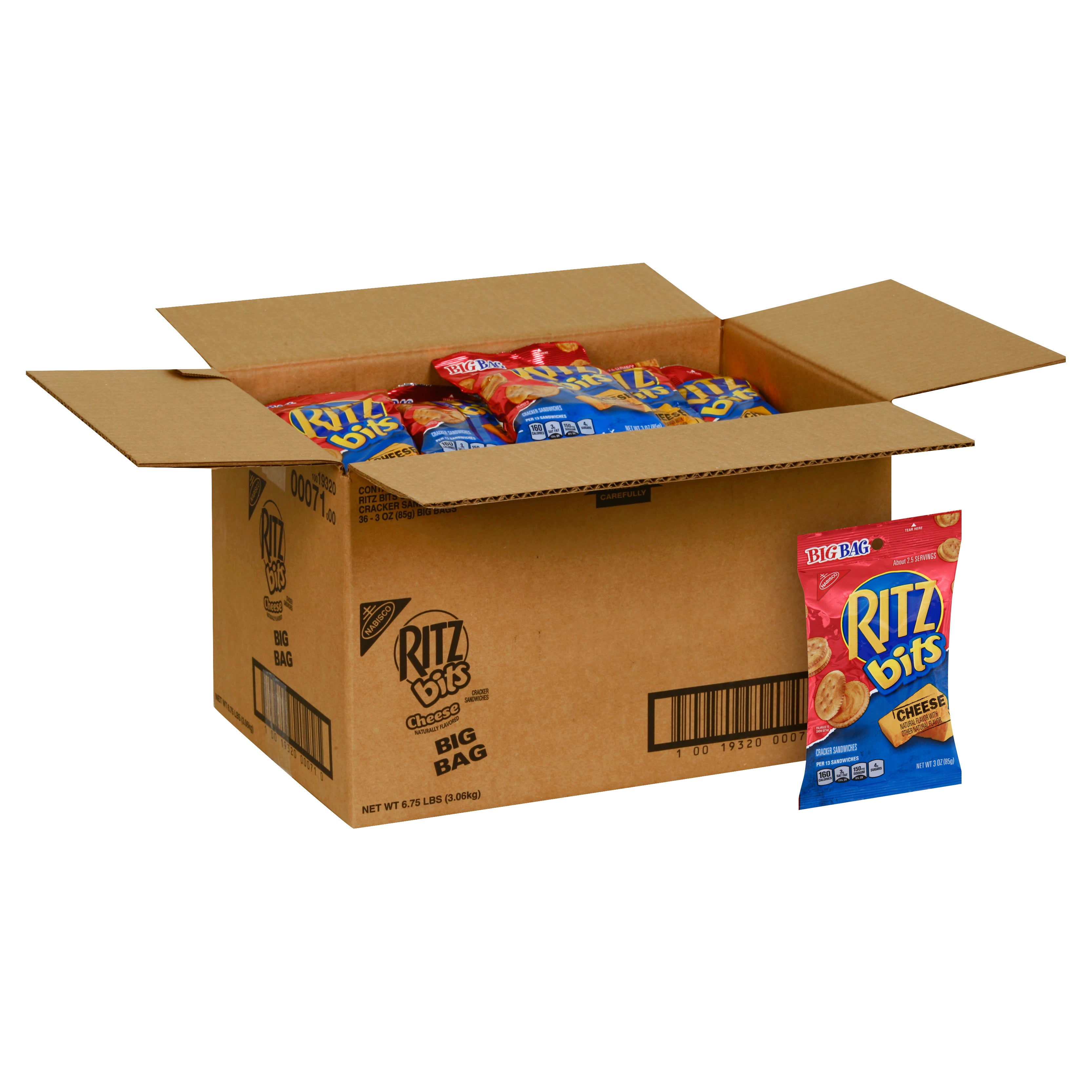 Mondelez Big Bag Cookies/Crackers Nabisco Ritz Bits Cheese 36ct 3oz