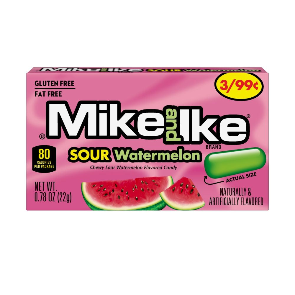 Mike & Ike Chgmkr PP 3/$.99 Sour Watermelon .78oz 16/24ct